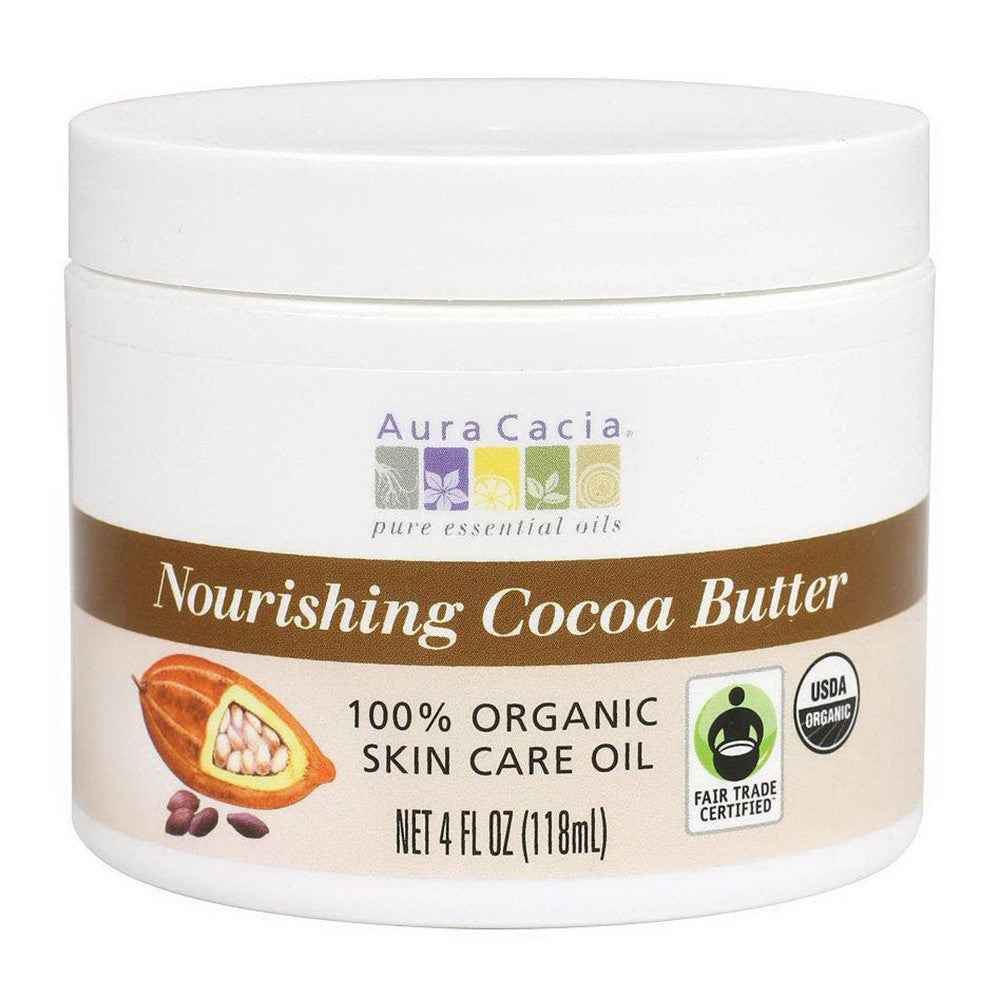Aura Cacia Pure Natural Cocoa Butter Moisurizing Care For Skin, 4 Oz